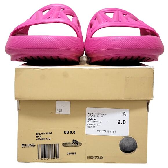 Michael Michael Kors Women Splash Slide Sandals Size US 9M Cerise Pink - Picture 4 of 4